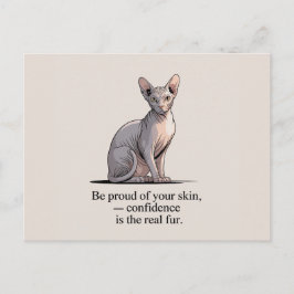 Cartão Postal Arte Inspirador de Gato Sphynx Minimalista