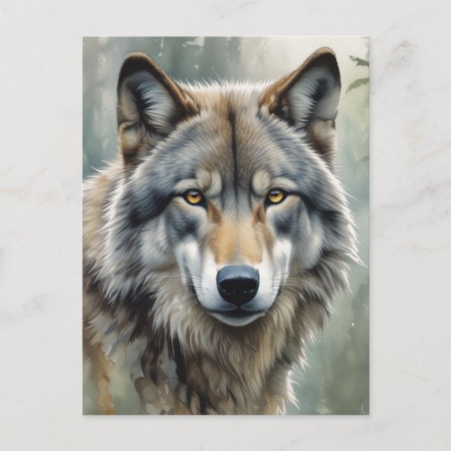 Cartão Postal Arte Inspiradora Motivacional Lone Wolf (Frente)