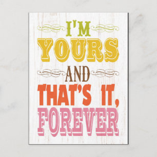 Cartão Postal Arte Inspirativa - Sou tua para sempre.