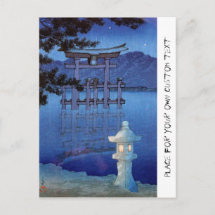 Cartão Postal arte legal oriental japanesa da paisagem noturna