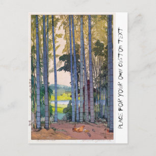 Cartão Postal Arte legal oriental japonesa Floresta de Bambu Yos