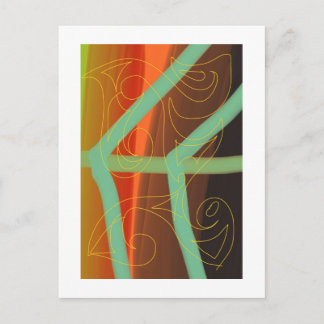 Cartão Postal Arte Maori contemporânea abstrata