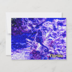 Cartão Postal Arte marinha oculta em roxo e azul na Flórida