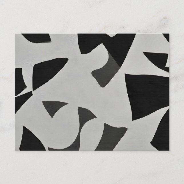 Cartão Postal Arte minimalista branca e preta (Frente)