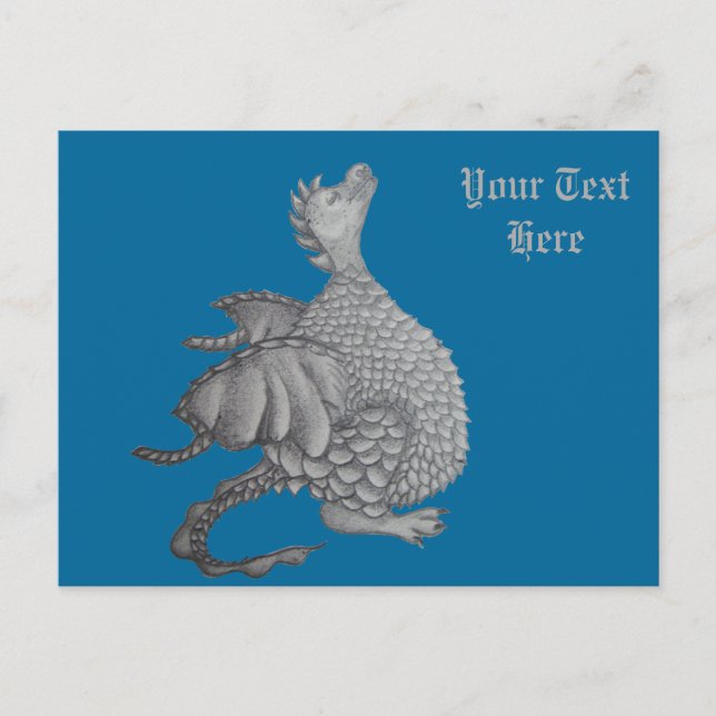 Cartão Postal arte mítica e criatura fantástica do dragão (Frente)