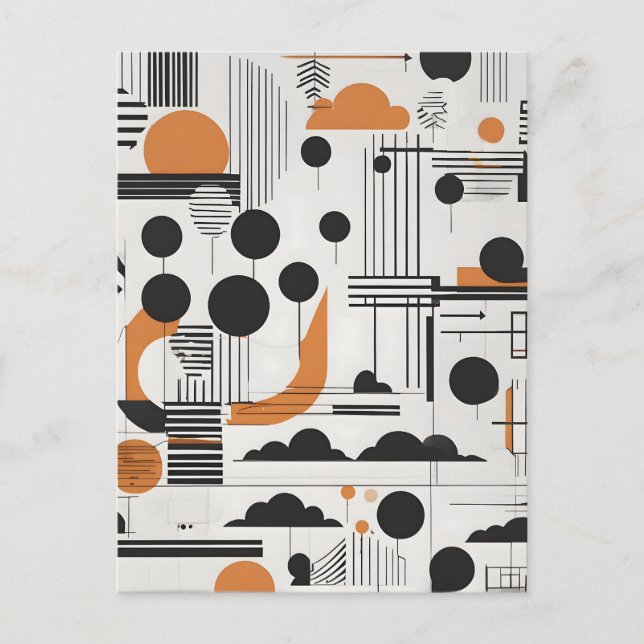 Cartão Postal arte moderna abstrato (Frente)