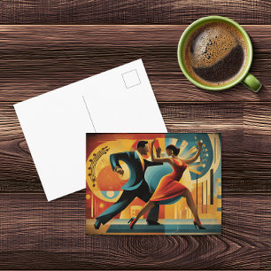 Cartão Postal Arte Moderna Decó Dançarinos de Tango