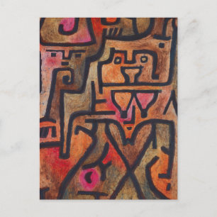 Cartão Postal Arte Moderna Expressionista Abstrata da Floresta d