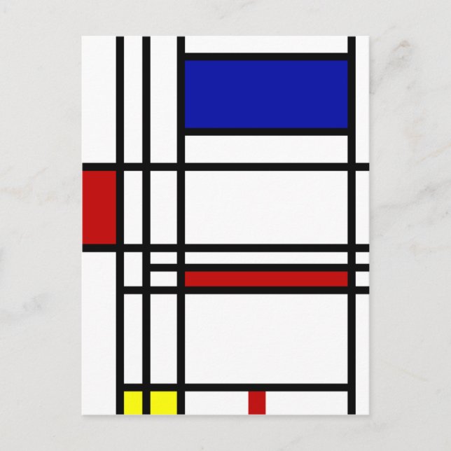 Cartão Postal Arte Moderna Mondrian (Frente)