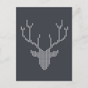 Cartão Postal arte mosaico geométrico de animal de cervo