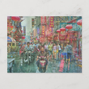 Cartão Postal Arte na China Beco de Pequim