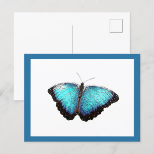 Cartão Postal Arte natural da borboleta azul, ilustração fotográ