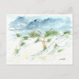 Cartão Postal Arte náutica de aquarela de areia dunas de praia