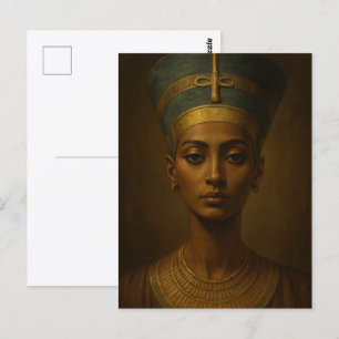 Cartão Postal Arte Nefertiti Estilo Vintage