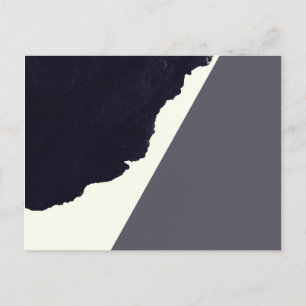 Cartão Postal Arte Negra e Branca Minimalista Contemporânea