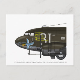 Cartão Postal Arte no nariz do C-47 Skytrain da USAAF