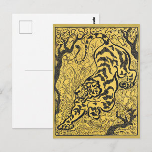 Cartão Postal Arte Nova Antiga Amarela de Paul Ranson Impressão