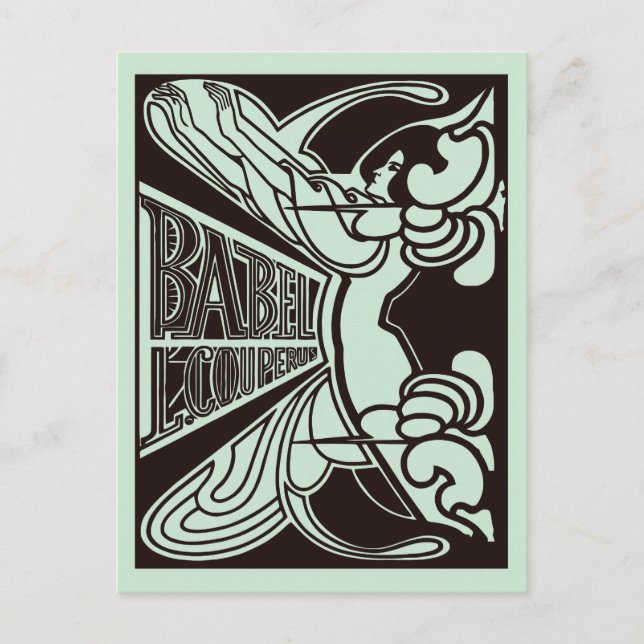 Cartão Postal Arte nova retro vetor Babel estilo Jan Toorop (Frente)
