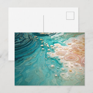 Cartão Postal Arte Oceânico Topográfico Abstrato