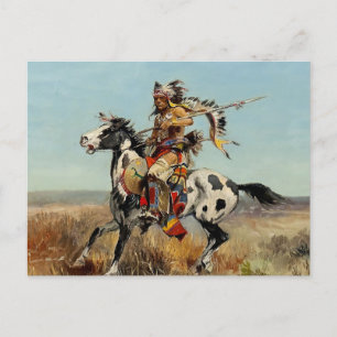 Cartão Postal Arte Ocidental “Dakota Chief” por Charles M Russel