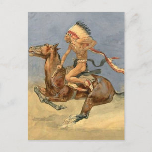 Cartão Postal Arte Ocidental de Frederic Remington “Dança de Gue