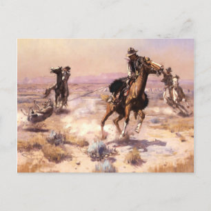 Cartão Postal Arte Ocidental “Sozinho” por Charles M Russell