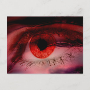 Cartão Postal Arte Ocular Vermelha Flutuante