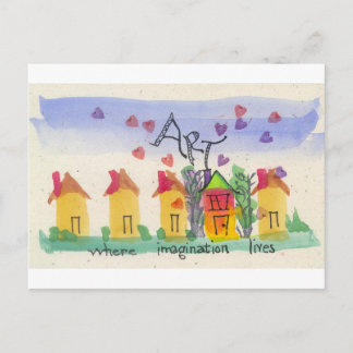 Cartão Postal Arte onde a imaginação vive