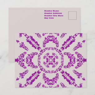Cartão Postal Arte-Padrão de Design de Flor Orquídea abstrato Ro