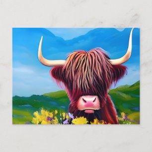 Cartão Postal Arte paisagística da Vaca