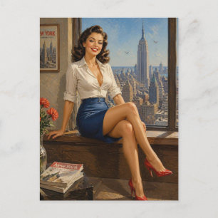 Cartão Postal arte pin-up dos anos 1950