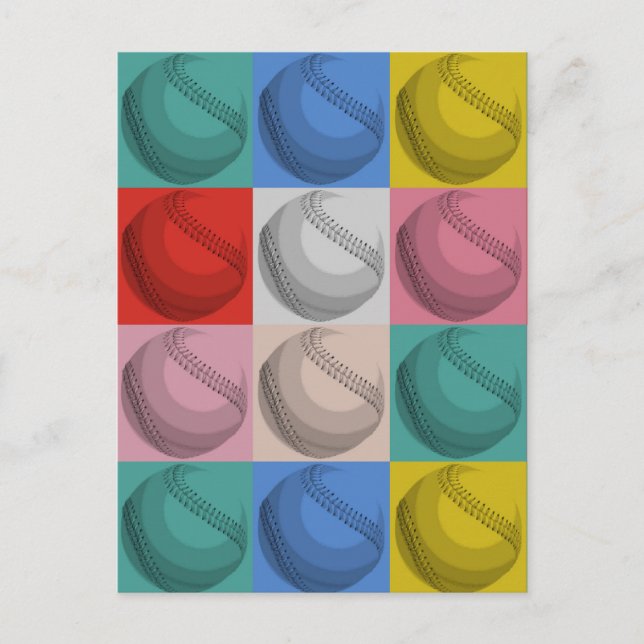 Cartão Postal Arte Pop de Beisebol (Frente)