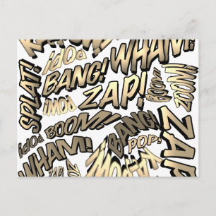 Cartão Postal Arte Pop de Quadrinhos Divertidos e Antigos com So