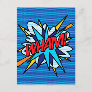 Cartão Postal Arte Pop de Quadrinhos Divertidos e Retrô da WHAM