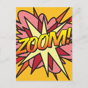 Cartão Postal Arte Pop de Quadrinhos Divertidos e Retrô ZOOM