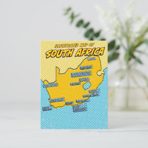 Cartão Postal Arte Pop Ilustrada África do Sul