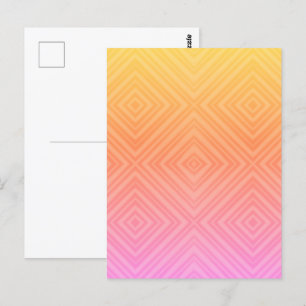 Cartão Postal Arte Pop Moderna Diamante Hipnótico Pastel Bonito