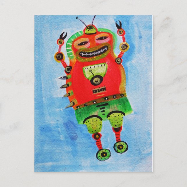 Cartão Postal Arte pop ROBÔ (Frente)