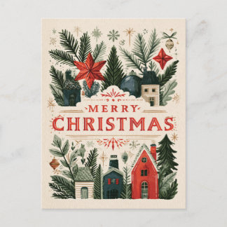 Cartão Postal Arte Popular Design de Vila Feliz Natal