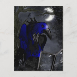 Cartão Postal Arte popular gótica de corvos