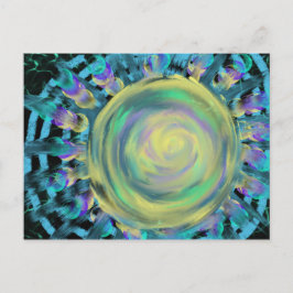 Cartão Postal Arte Profética Moderna Espiral Estrela Amarela