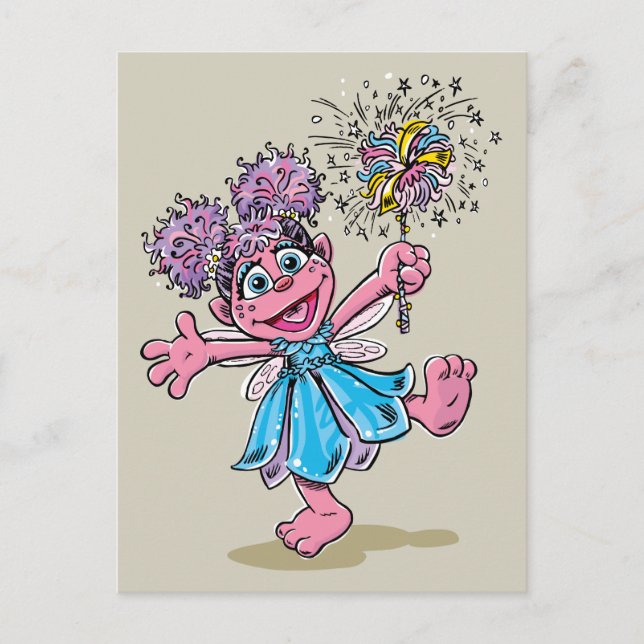 Cartão Postal Arte Retro da Abby Cadabby (Frente)