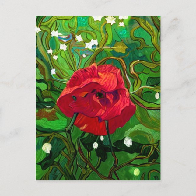 CARTÃO POSTAL ARTE ROSA VERMELHA (Frente)