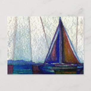 Cartão Postal Arte "Sailboat" CricketDiane Ocean