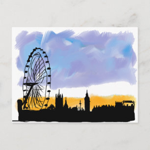 Cartão Postal Arte Skyline em Londres, presentes que você pode