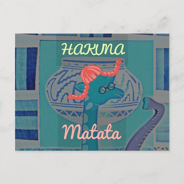 Cartão Postal Arte sobre Girafa Reproduzida: Uma Delícia African (Frente)