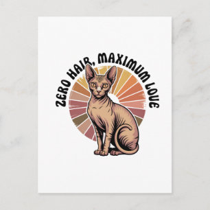 Cartão Postal Arte Sphynx Amor Máximo Cabelo Zero