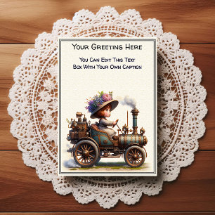 Cartão Postal Arte Steampunk de Sentimento Diário Caprichoso  