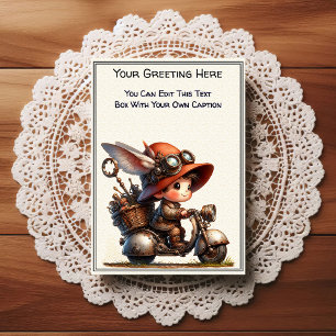 Cartão Postal Arte Steampunk de Sentimento Diário Caprichoso  