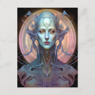Cartão Postal Arte surreal de Alienígena esquisita